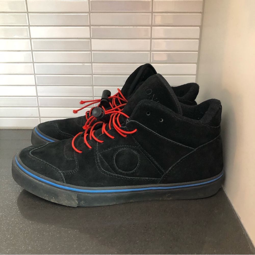 Rone men’s canvas mid top suede sneakers